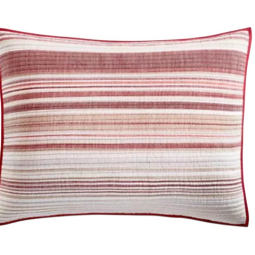 Martha Stewart Red and Cream Striped Pillow